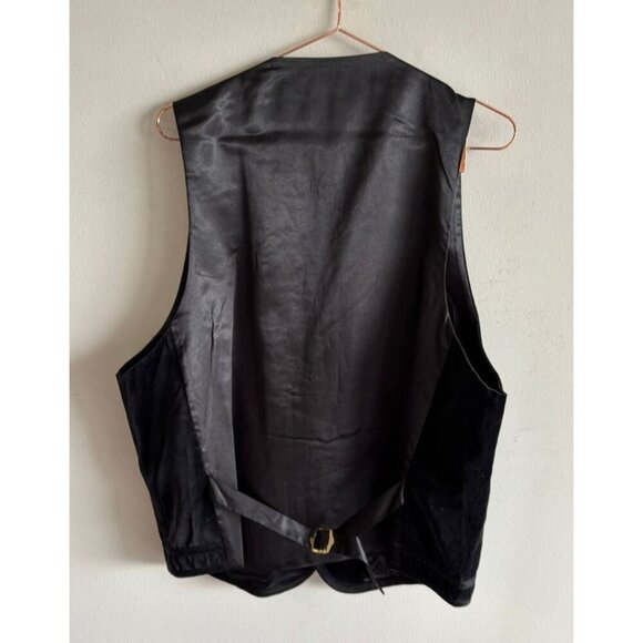 Sean John Mens Classic Sleeveless Button Down V-Neck Velvet Vest Black Sz XXL - Picture 2 of 6